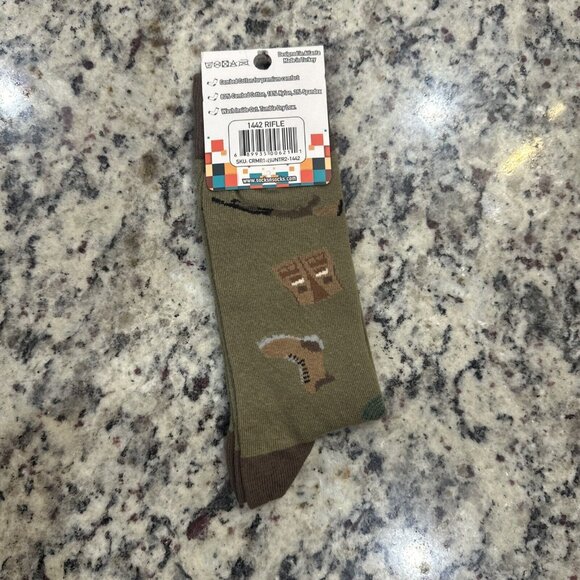 Socks n' Socks Rifle Socks Novelty Crew Hunter Camping Hunting Gift Men's Crew - Picture 3 of 4